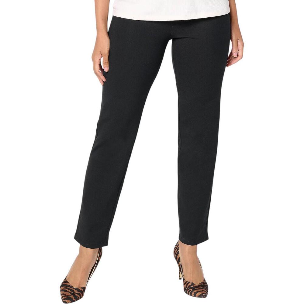 Women with Control Tummy Control TUSHY LIFTER Slim Leg Ankle Pant Black - Petite